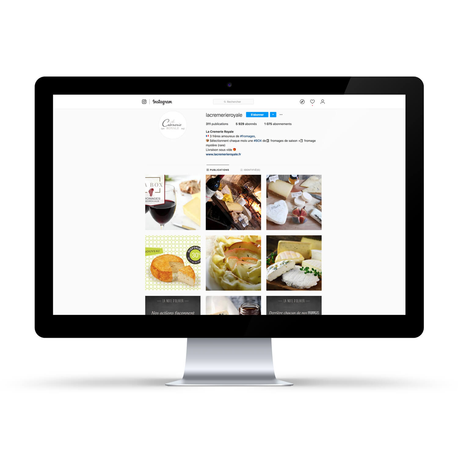 La Crèmerie Royale, compte Instagram