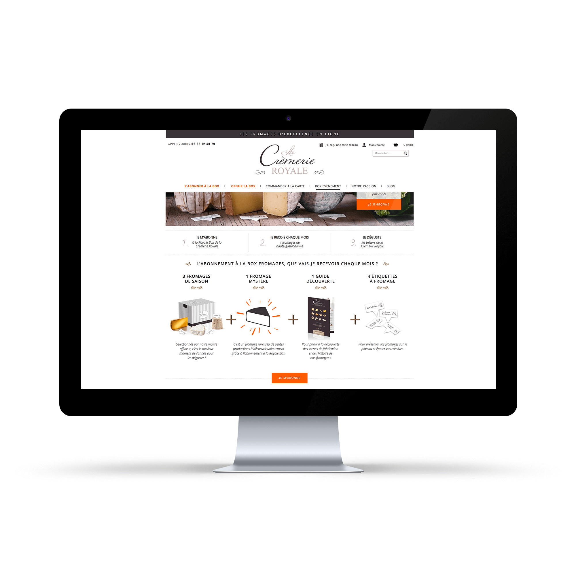 Site internet La Crèmerie Royale - Page abonnement