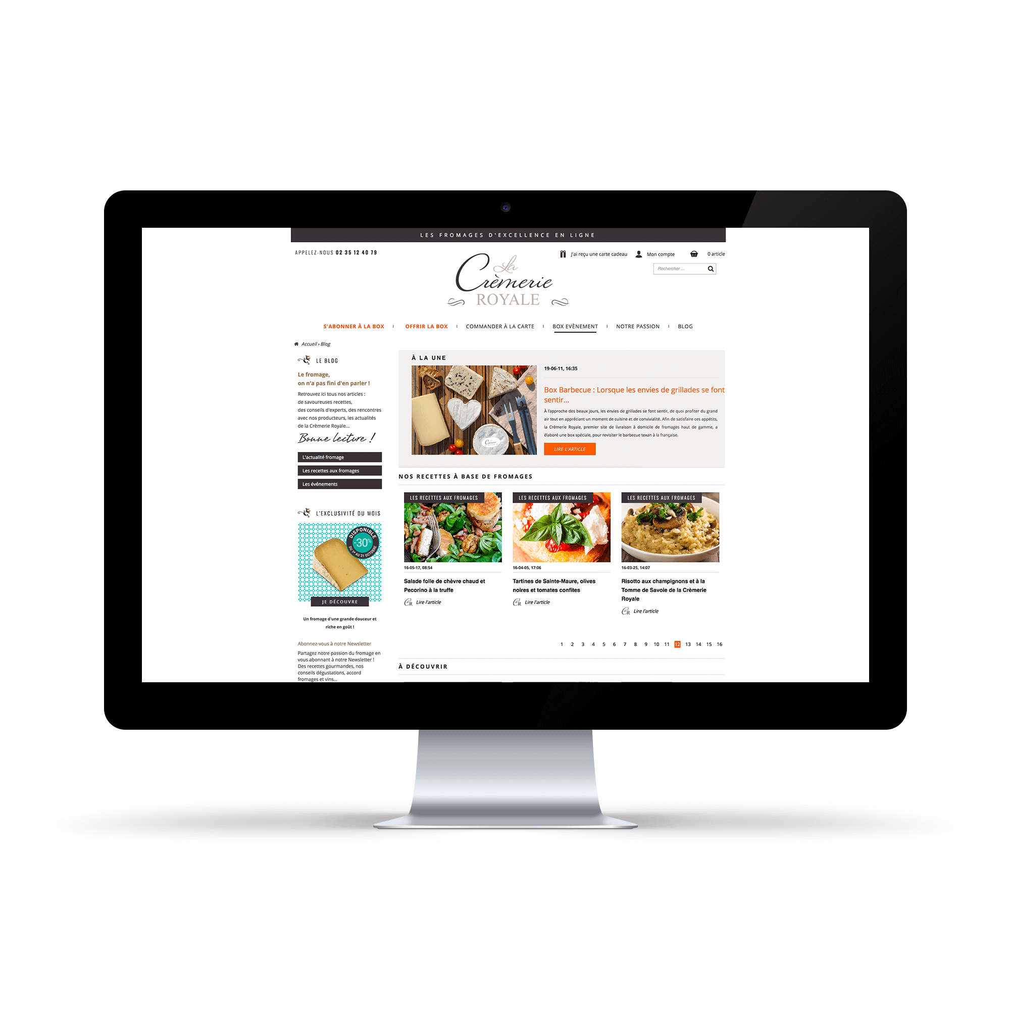 Site internet La Crèmerie Royale - Page Blog