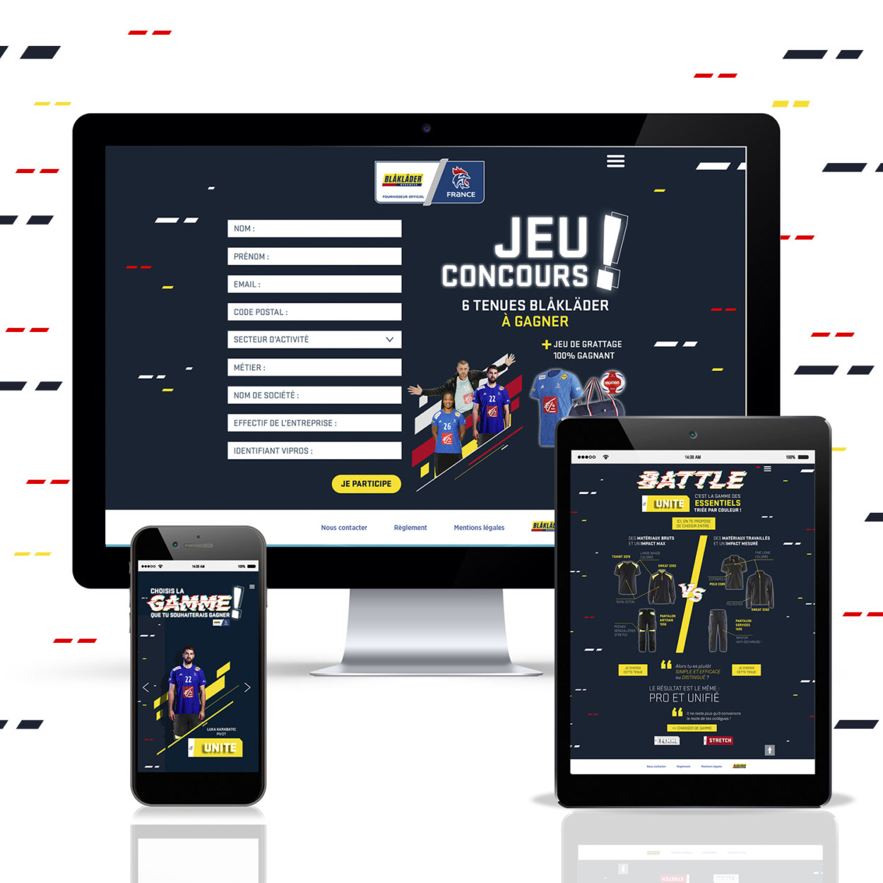 Jeu concours sportif sous Wordpress pour Blaklader