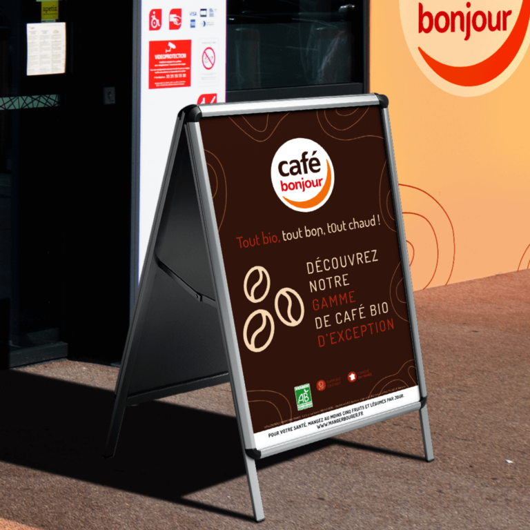 Café Bonjour PLV Stop trottoir