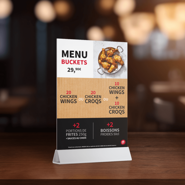 Pizza Hut PLV Chevalet A5 Menu