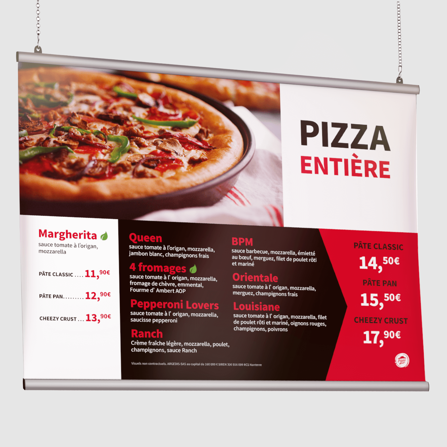 Pizza Hut PLV Menu Pizza sans fond