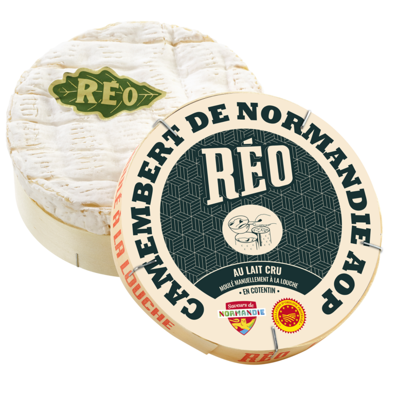 Reo Camembert au lait cru avec pattern graphique